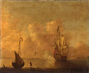 Britische Kriegsschiffe vor Anker